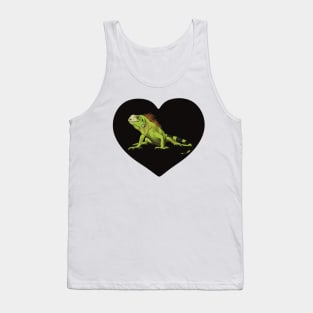 Iguana Heart for Iguana Lovers, Black Tank Top